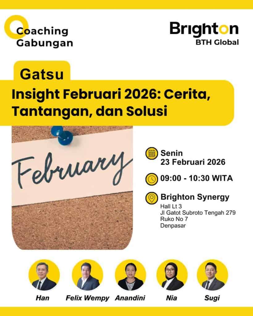 Insight Februari 2026: Cerita, Tantangan, dan Solusi for coaching event at Brighton Synergy.