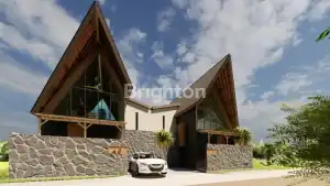 Elegant villa with modern architecture and ocean views near Kelecung Beach.
